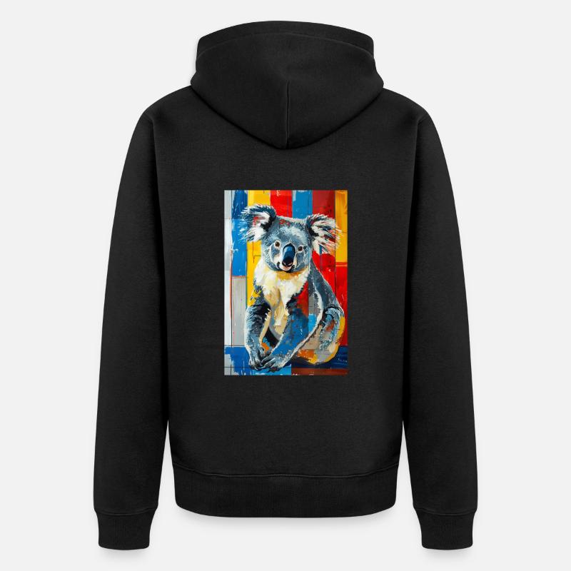 Koala - Unisex Premium Bio Zip Hoodie - Schwarz