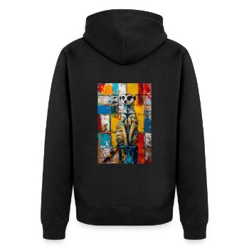 Meerkat - Unisex Premium Organic Zip Hoodie - black - Back - Nico (187cm)