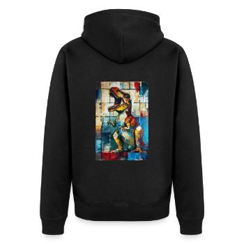 T-Rex - Veste à capuche bio Premium Unisexe - noir - Dos - Nico (187cm)