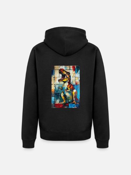 T-Rex - Veste à capuche bio Premium Unisexe - noir