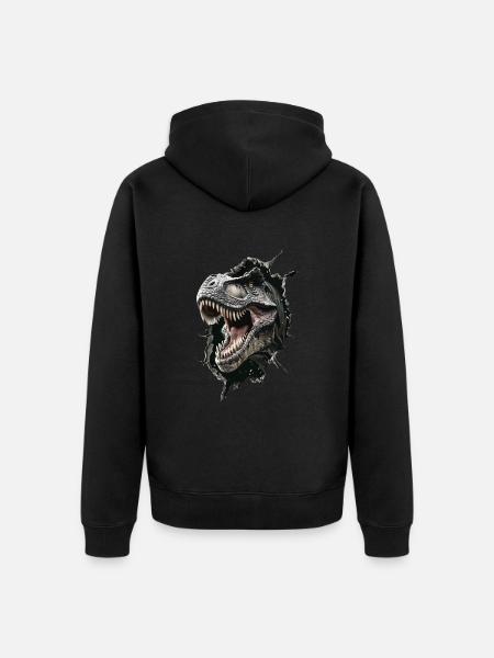 Dinosaurier - Unisex Premium Bio Zip Hoodie - Schwarz