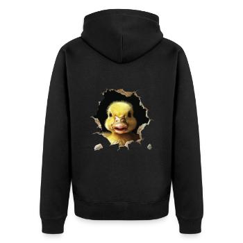 Ente - Unisex Premium Bio Zip Hoodie - Schwarz - Hinten - Nico (187cm)