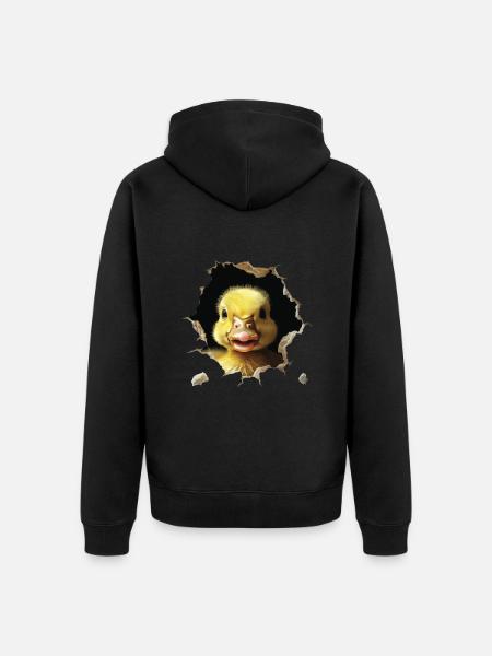 Duck - Unisex Premium Organic Zip Hoodie - black
