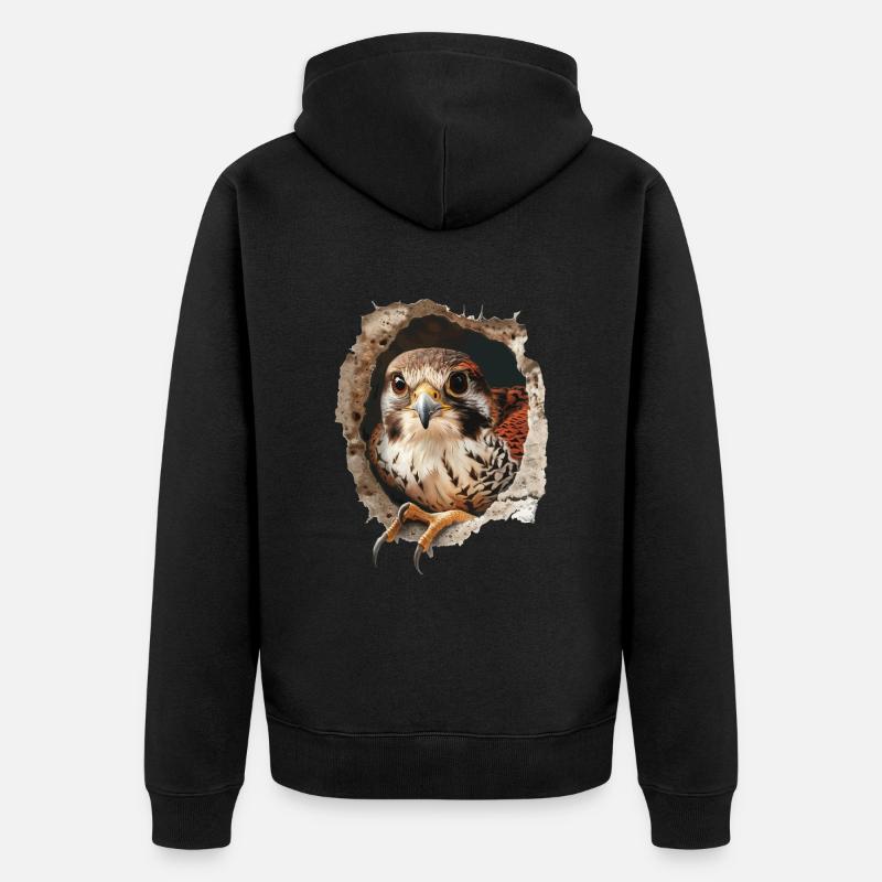 Faucon - Veste à capuche bio Premium Unisexe - noir