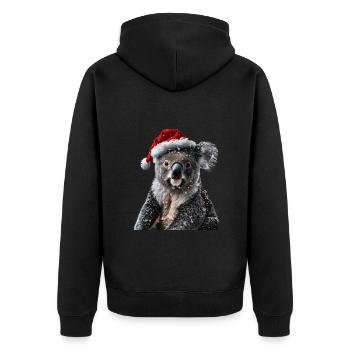 Koala - Unisex Premium Bio Zip Hoodie - Schwarz - Hinten - Nico (187cm)
