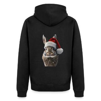 Rabbit - Unisex Premium Organic Zip Hoodie - black - Back - Nico (187cm)