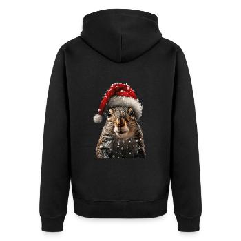 Squirrel - Unisex Premium Organic Zip Hoodie - black - Back - Nico (187cm)