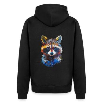 Raton laveur - Veste à capuche bio Premium Unisexe - noir - Dos - Nico (187cm)