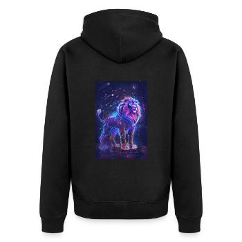 Krebs - Unisex Premium Bio Zip Hoodie - Schwarz - Hinten - Nico (187cm)