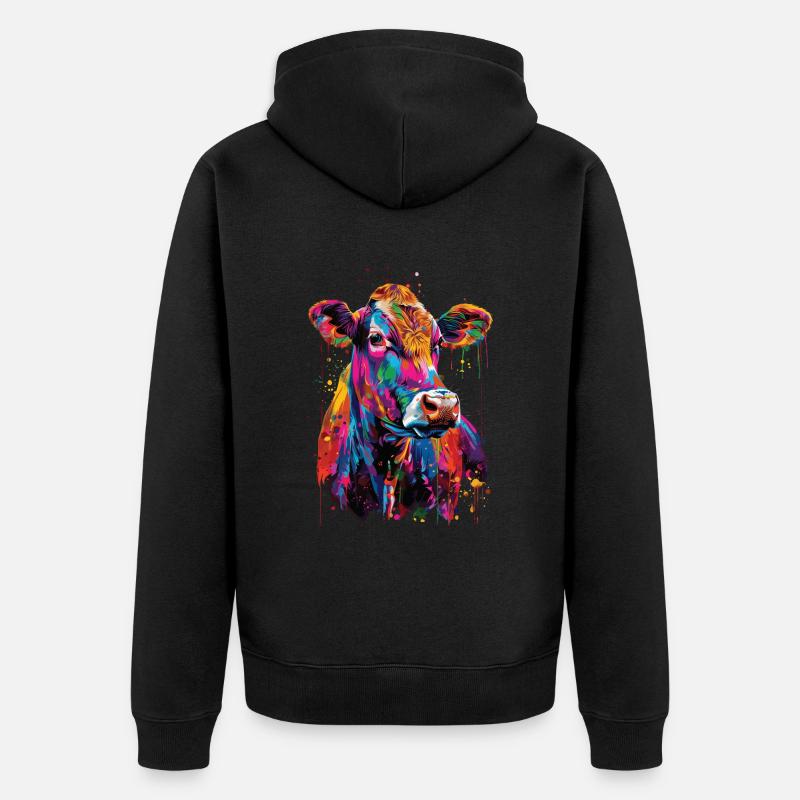 Vache - Veste à capuche bio Premium Unisexe - noir