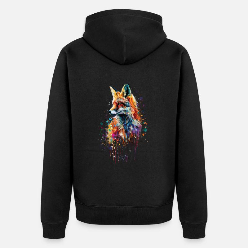Renard - Veste à capuche bio Premium Unisexe - noir