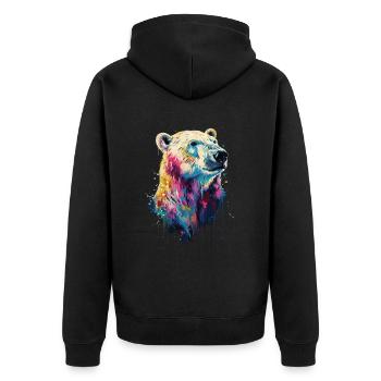 Polar bear - Unisex Premium Organic Zip Hoodie - black - Back - Nico (187cm)
