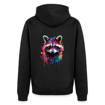 Raton laveur - Veste à capuche bio Premium Unisexe - noir - Dos - Nico (187cm)