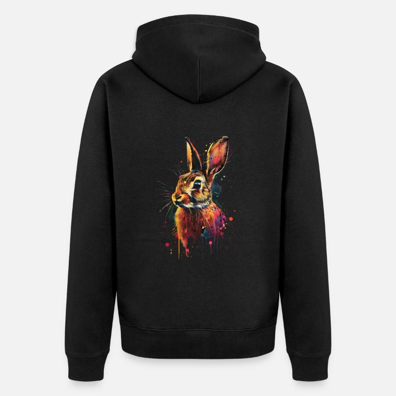 Lapin - Veste à capuche bio Premium Unisexe - noir