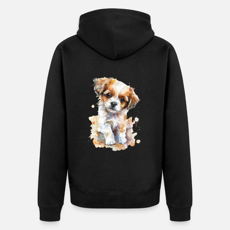 Chien - Veste à capuche bio Premium Unisexe - noir