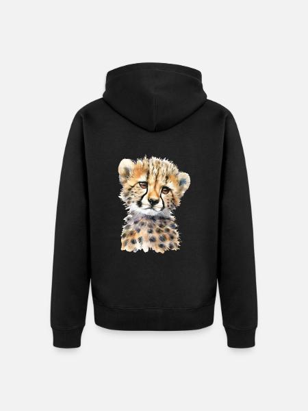 Gepard - Unisex Premium Bio Zip Hoodie - Schwarz
