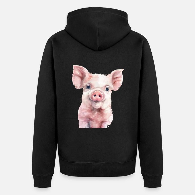 Cochon - Veste à capuche bio Premium Unisexe - noir