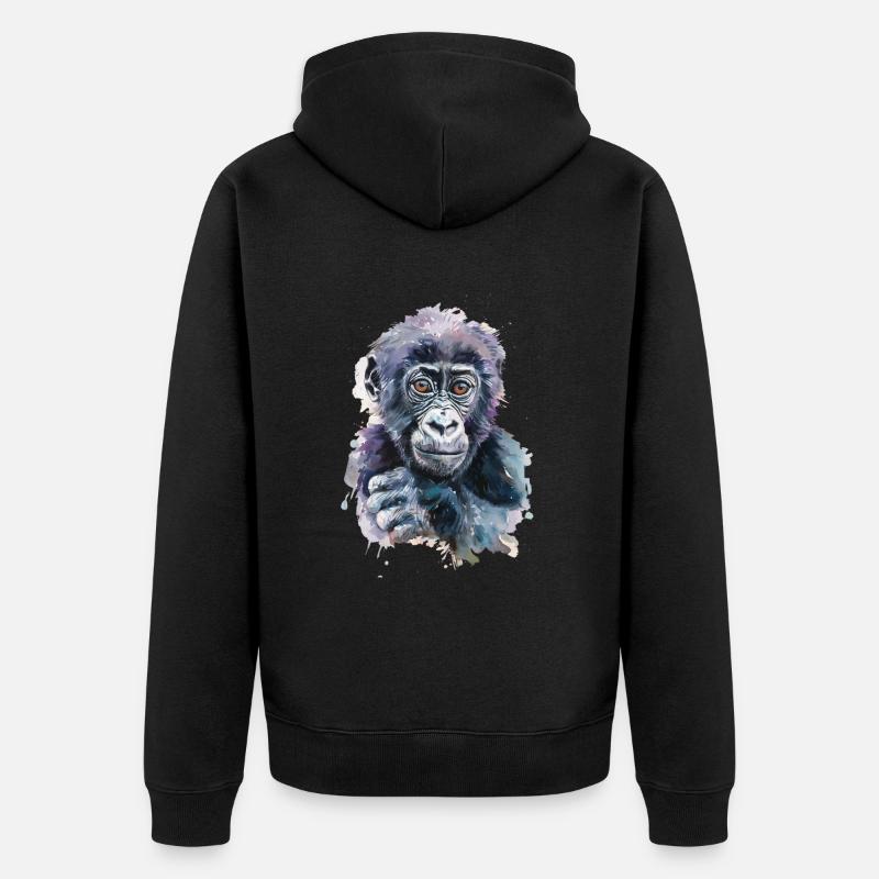 Gorille - Veste à capuche bio Premium Unisexe - noir