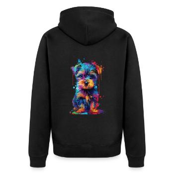 Chien - Veste à capuche bio Premium Unisexe - noir - Dos - Nico (187cm)