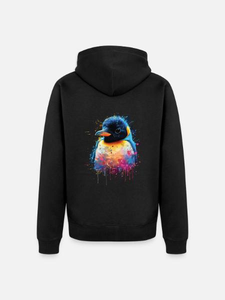 Penguin - Unisex Premium Organic Zip Hoodie - black