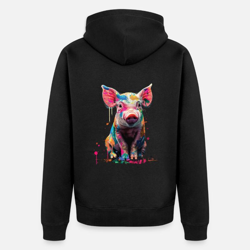 Cochon - Veste à capuche bio Premium Unisexe - noir