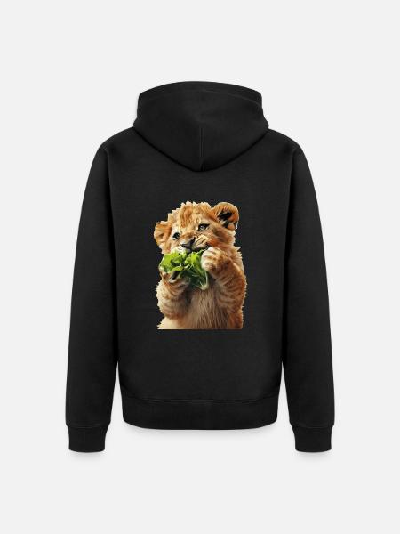 Lion - Unisex Premium Organic Zip Hoodie - black