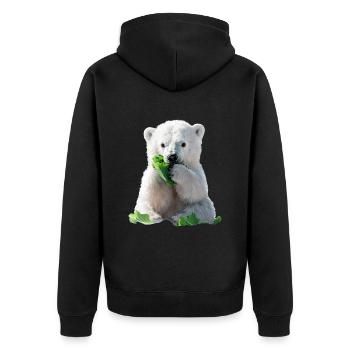 Polar bear - Unisex Premium Organic Zip Hoodie - black - Back - Nico (187cm)