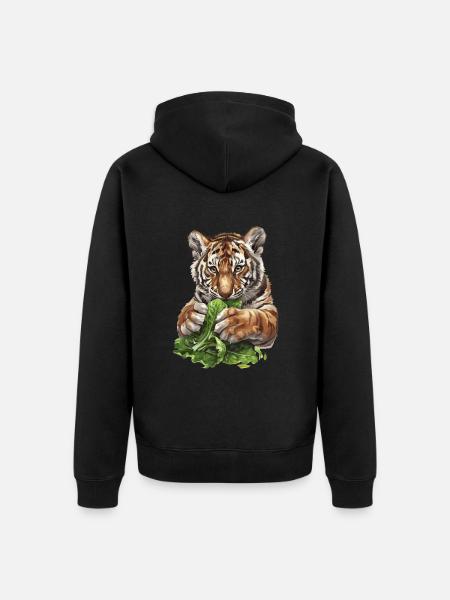 Tiger - Unisex Premium Organic Zip Hoodie - black