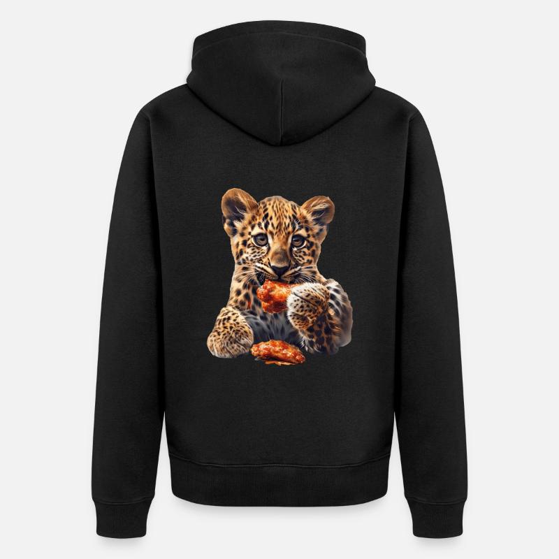 Léopard - Veste à capuche bio Premium Unisexe - noir