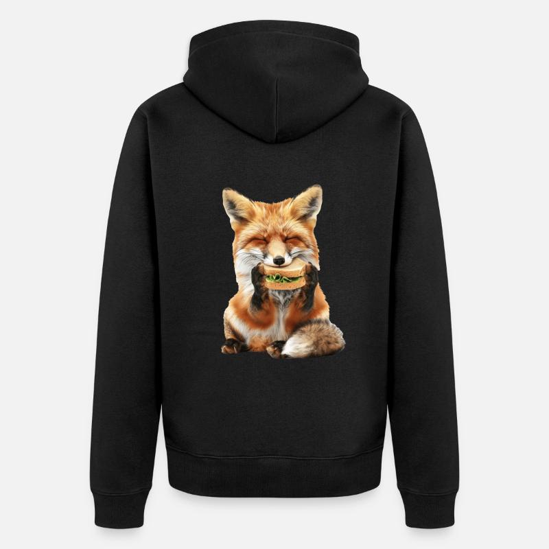 Renard - Veste à capuche bio Premium Unisexe - noir