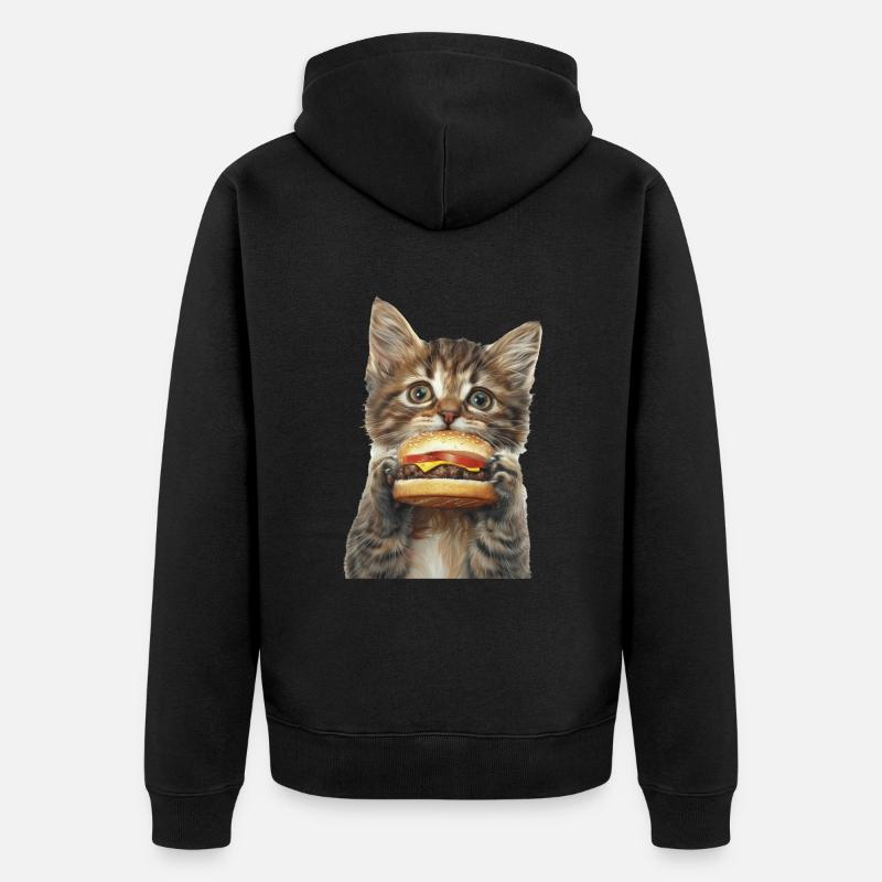 Chat - Veste à capuche bio Premium Unisexe - noir