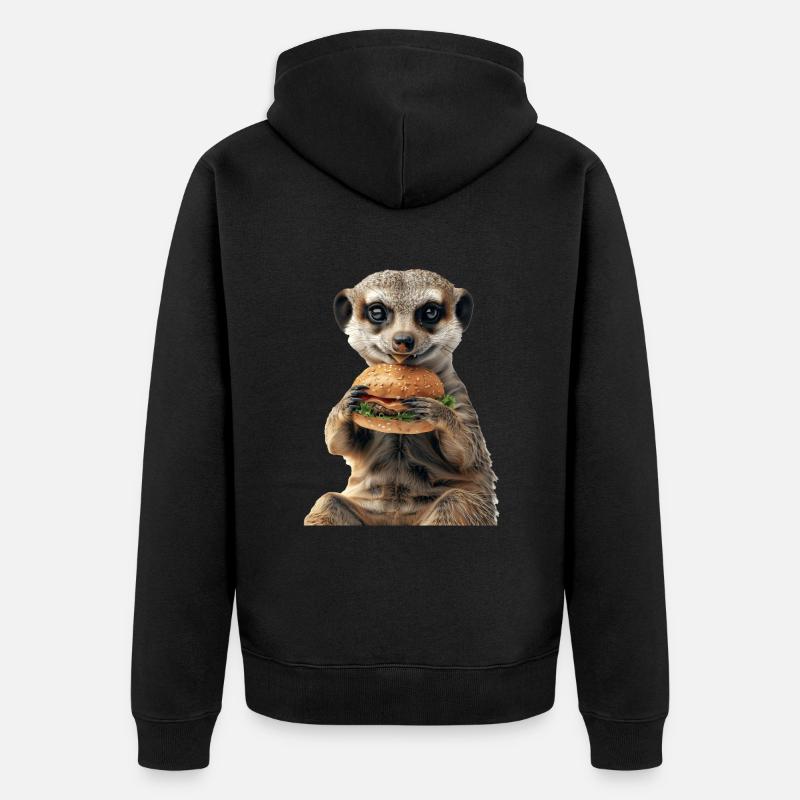 Erdmännchen - Unisex Premium Bio Zip Hoodie - Schwarz