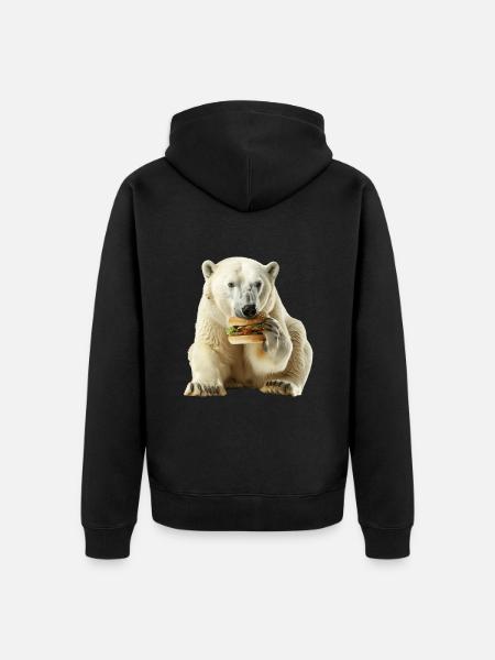 Polar bear - Unisex Premium Organic Zip Hoodie - black
