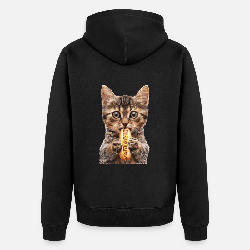 Chat - Veste à capuche bio Premium Unisexe - noir