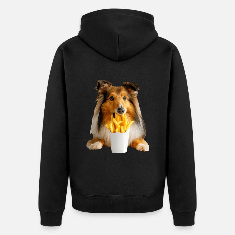 Chien de berger Shetland - Veste à capuche bio Premium Unisexe - noir