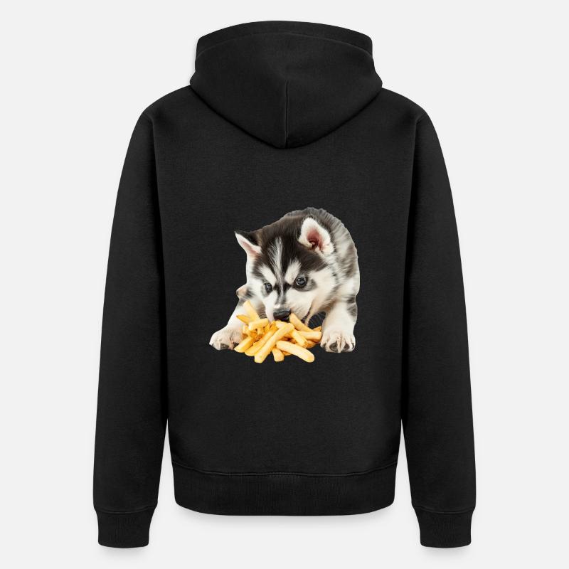 Husky sibérien - Veste à capuche bio Premium Unisexe - noir