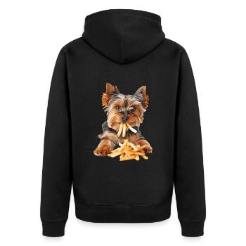 Yorkshire Terrier - Unisex Premium Organic Zip Hoodie - black - Back - Nico (187cm)