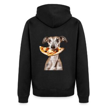Windhund - Unisex Premium Bio Zip Hoodie - Schwarz - Hinten - Nico (187cm)