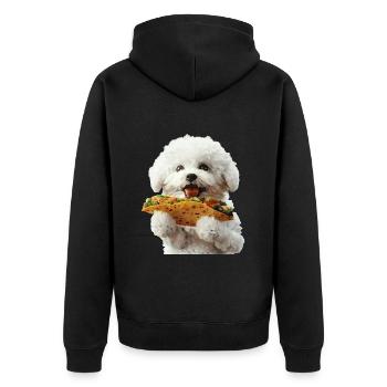 Bichon frisé - Veste à capuche bio Premium Unisexe - noir - Dos - Nico (187cm)