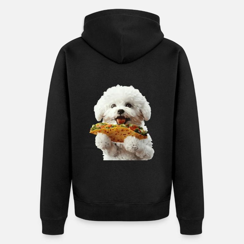 Bichon Frise - Unisex Premium Bio Zip Hoodie - Schwarz