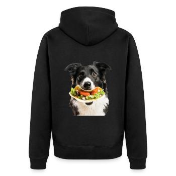 Border Collie - Veste à capuche bio Premium Unisexe - noir - Dos - Nico (187cm)