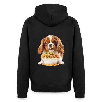 Cavalier King Spaniel - Unisex Premium Organic Zip Hoodie - black - Back - Nico (187cm)