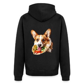 Corgi gallois de Pembroke - Veste à capuche bio Premium Unisexe - noir - Dos - Nico (187cm)