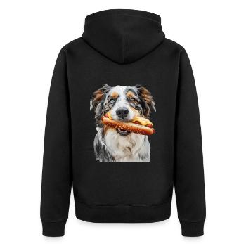Australian Shepherd - Unisex Premium Organic Zip Hoodie - black - Back - Nico (187cm)