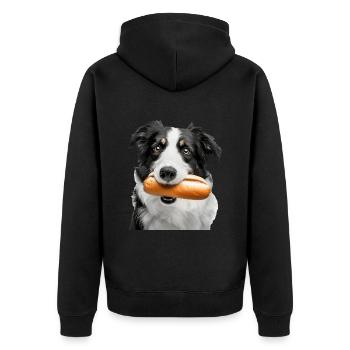 Border Collie - Veste à capuche bio Premium Unisexe - noir - Dos - Nico (187cm)