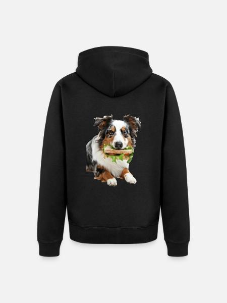 Australian Shepherd - Unisex Premium Organic Zip Hoodie - black