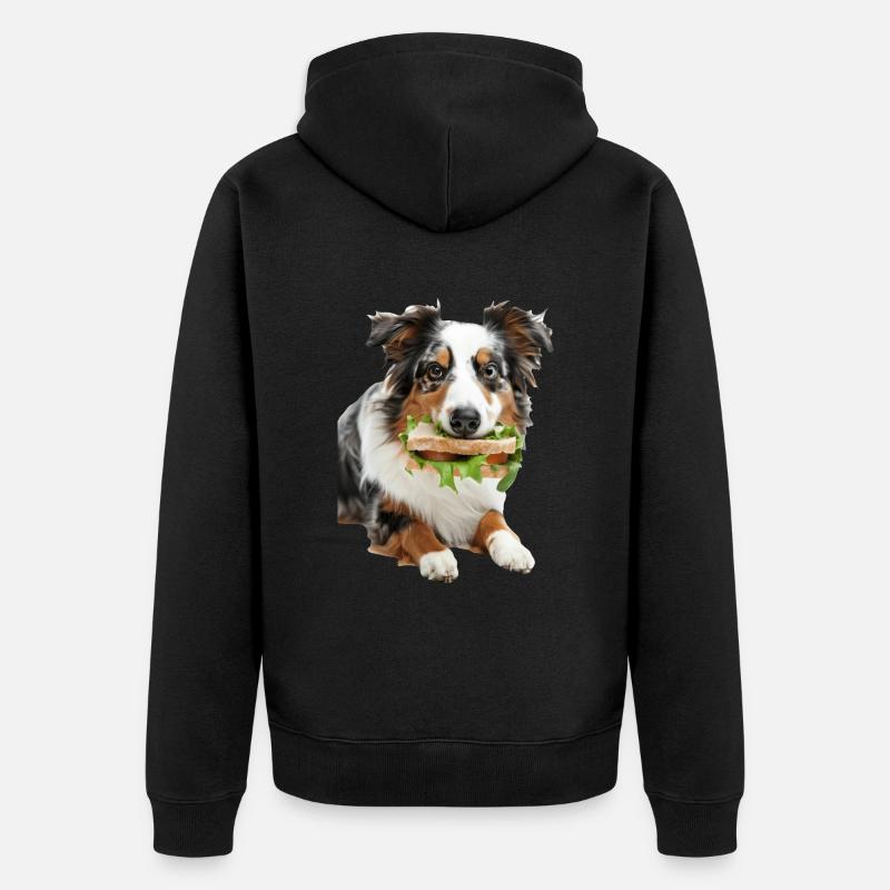 Australischer Schäferhund - Unisex Premium Bio Zip Hoodie - Schwarz