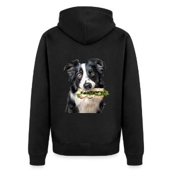 Border Collie - Veste à capuche bio Premium Unisexe - noir - Dos - Nico (187cm)