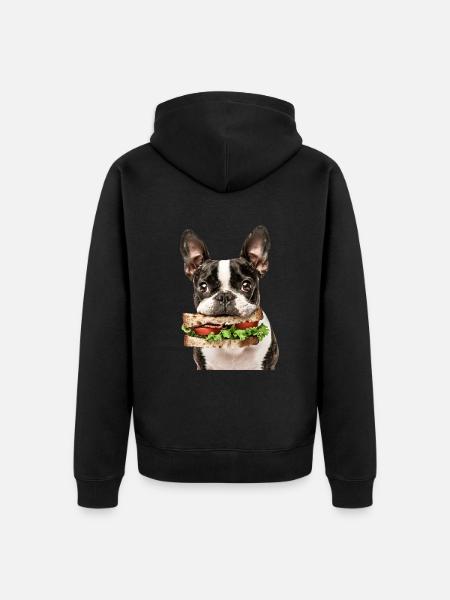 Boston Terrier - Unisex Premium Organic Zip Hoodie - black