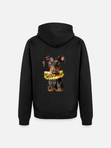 Doberman - Unisex Premium Organic Zip Hoodie - black